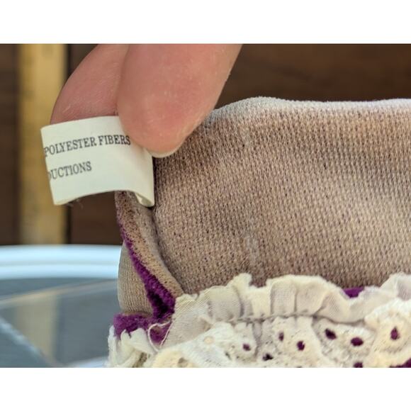 Vintage Minnie Mouse Hand Puppet Walt Disney Productions Purple Bow Dress Lace - Picture 8 of 13